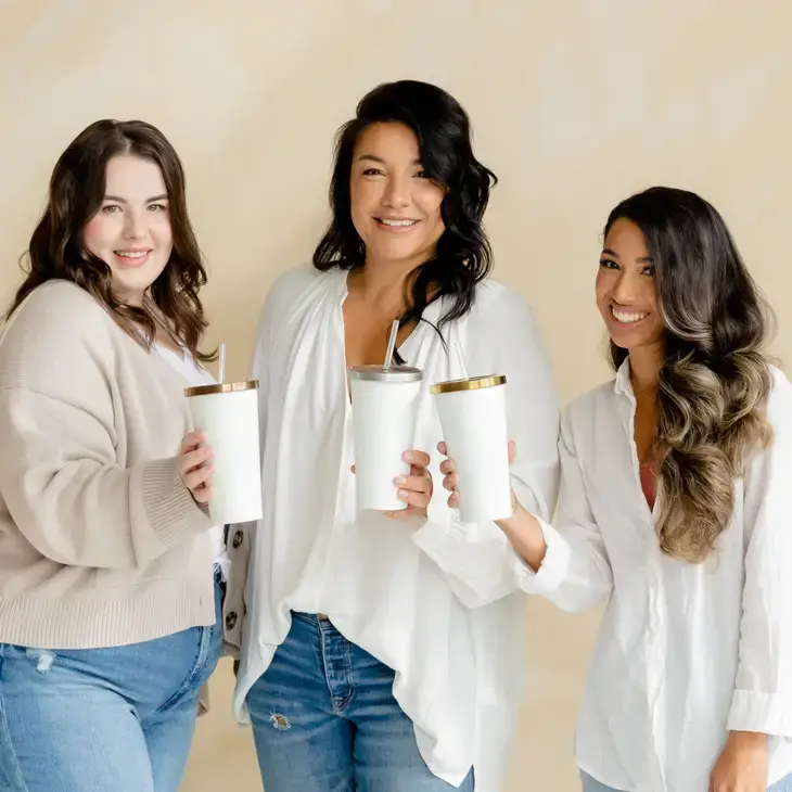 Weddingstar Inc. - Wholesale Insulated Mug/Tumbler - White Metal Drink Tumbler W/ Metallic Lid - Blank2