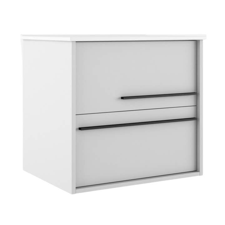 24" Off White Houten Zwevende Badkamermeubel Met Witte Wastafel En Twee Laden voor wholesale door HomeRoots