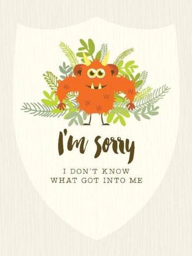 Mi dispiace carta mostro per la vendita all'ingrosso da parte di yellow bird paper greetings