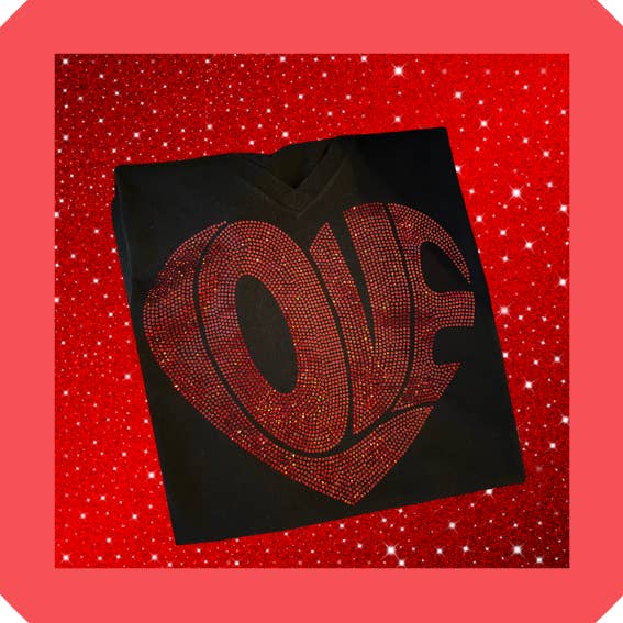Love Heart Spangle T-Shirt for wholesale by Color Custom Prints