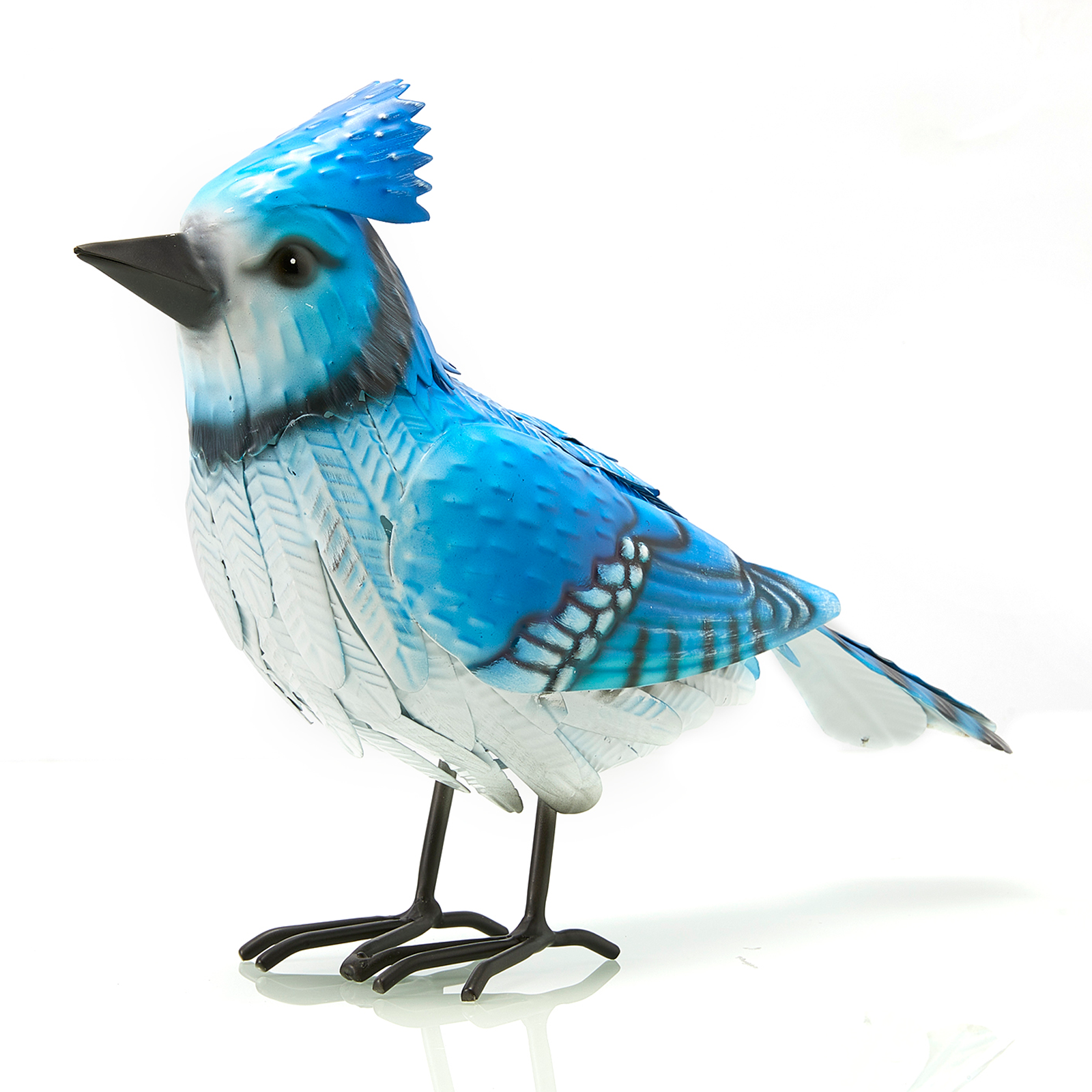 The Wine Savant /  Khen Glassware – Engroshandel Udendørs pynt/dekoration – Blue Jay Metal Bird, Garden Yard Skulptur Kunst - Stor5