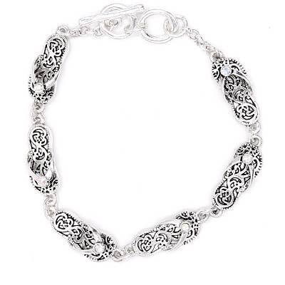 0011 PREMIERE - Wholesale Link & chain bracelet - FR6693 Silver_Crystal AB Flip Flop Filigree Link Bracelet0