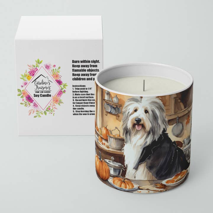 Caroline's Treasures - Wholesale Jar/Filled Candle - Bearded Collie Fall Kitchen Pumpkins Decorative Soy Candle6