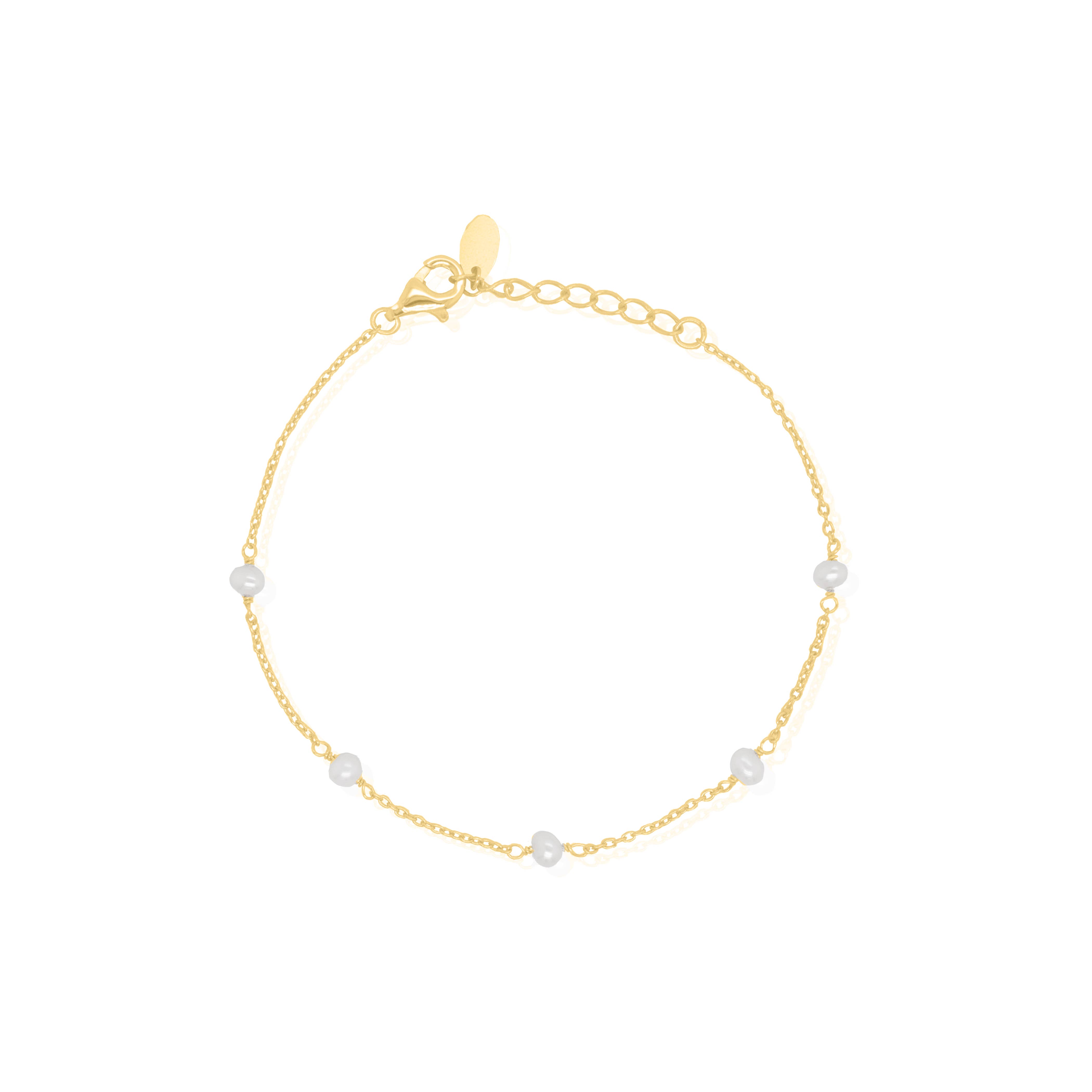 Aurora Jewels – wholesale Link & chain bracelet – Dainty Pearl Chain Bracelet0