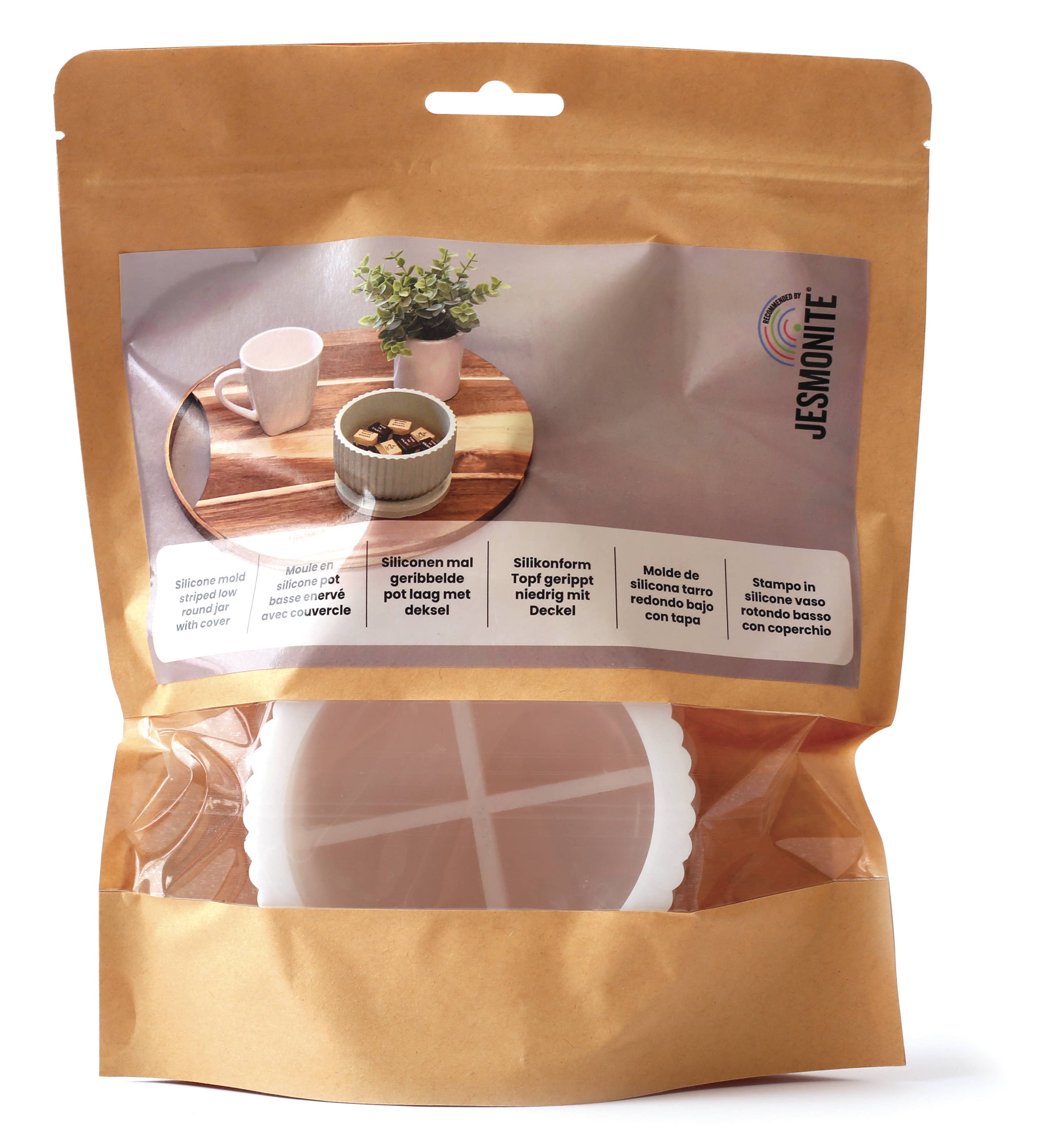 Graine Créative - Wholesale Craft Tool - JESMONITE SILICONE MOLD Ø10.8CMX5.8CM RIBBED POT + LID1