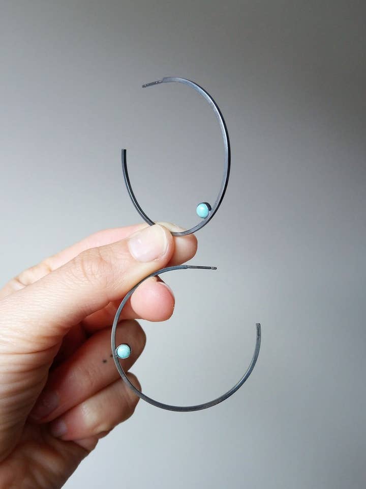 Geo Hoop Blackened for wholesale by Pistol and Peach