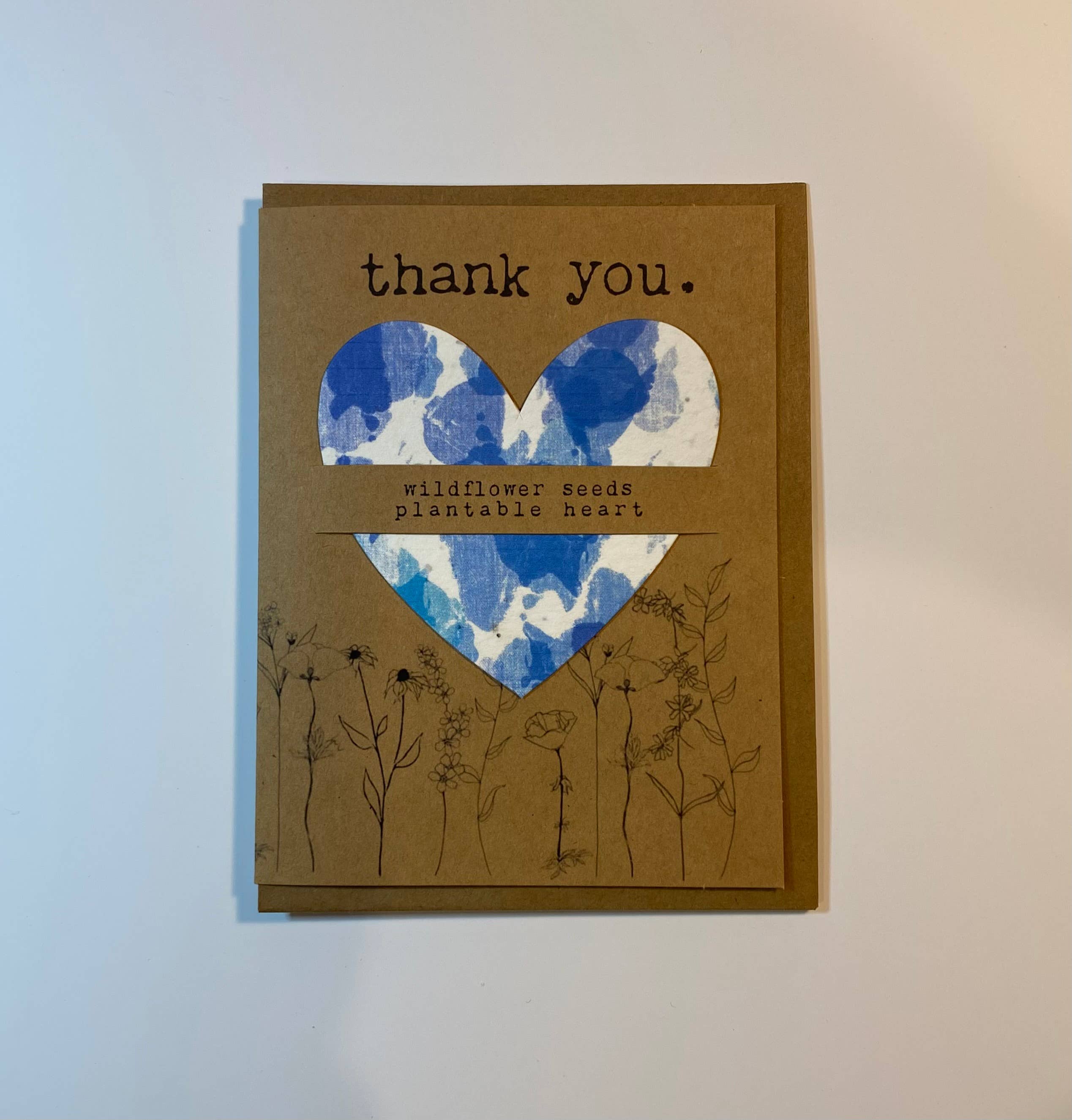 The Raven’s Edge Studio – Großhandel Dankeskarten – Wildblumensamen Pflanzbare Herzkarte: Danke, Umweltfreundlich3