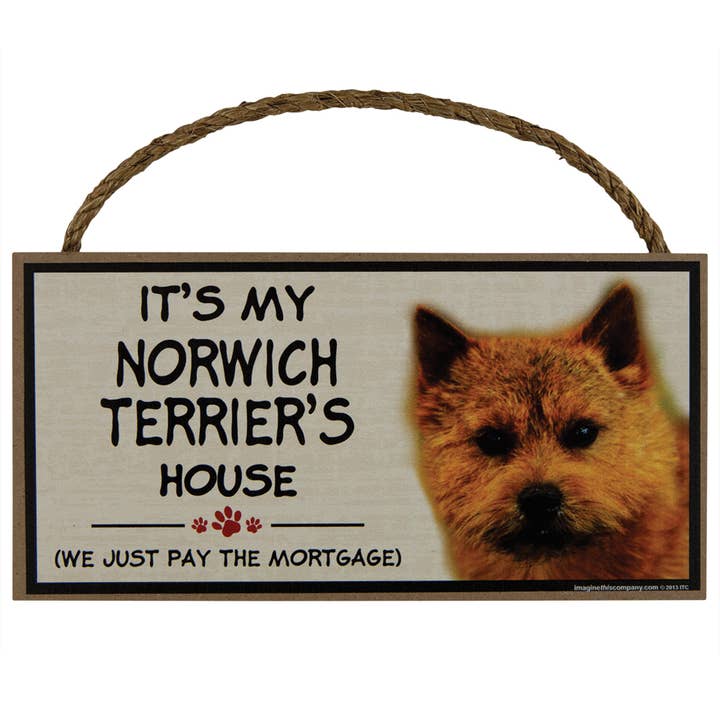 It's My Norwich Terrier's House Wood Sign for wholesale by Official Store