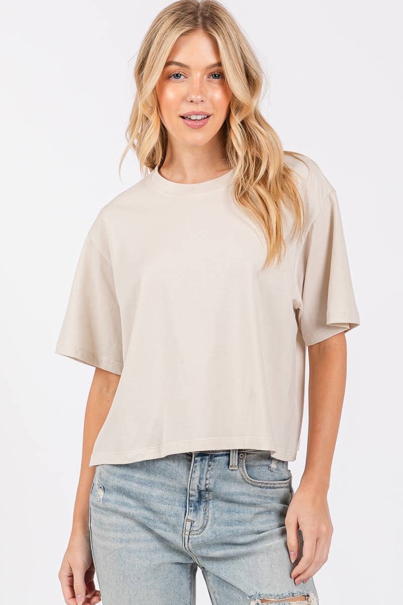 Foryeri - Wholesale T-Shirt - Women's - S/S RELAXED FAUX CROP TEE4