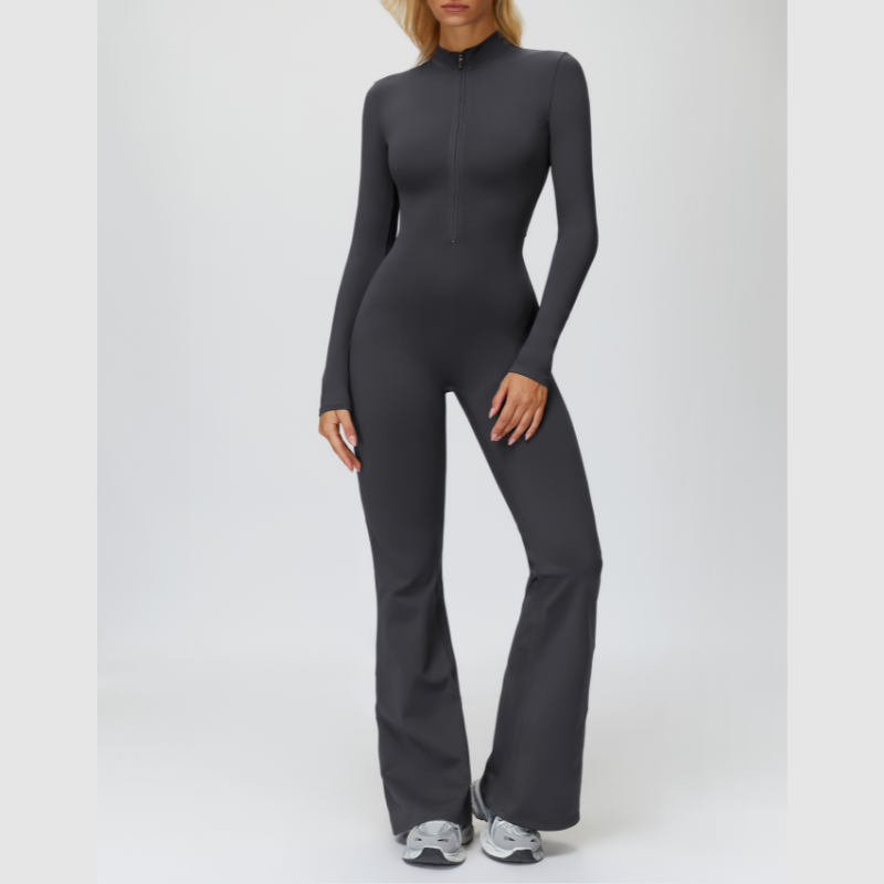 WONDERXFANS – wholesale Unitard – Women′s – Stand-up collar+half-zip sports jumpsuit9
