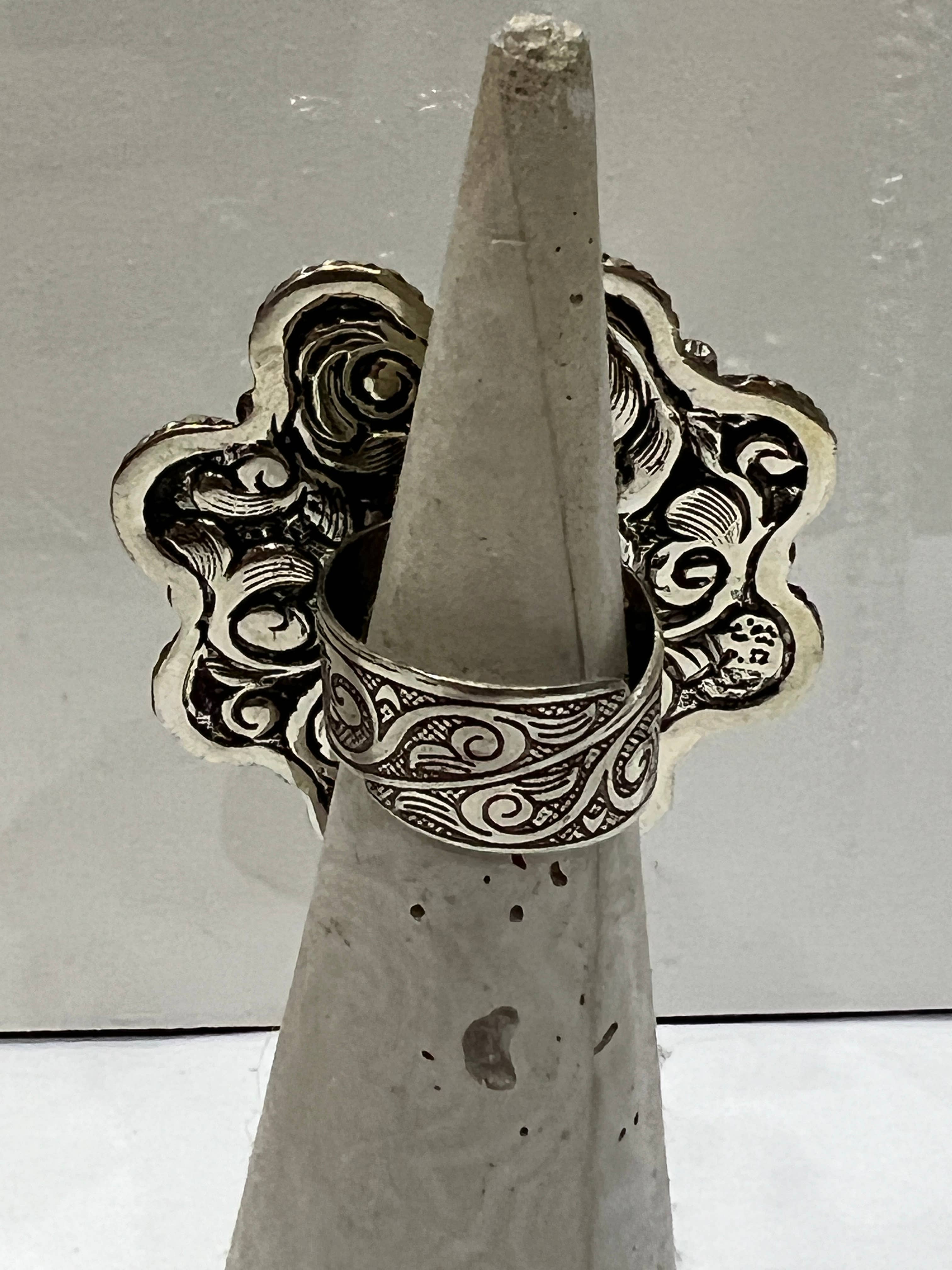 Hi Octane | SilverBotanica - Wholesale Cocktail/Statement Ring - Turquoise Flower Ring 1