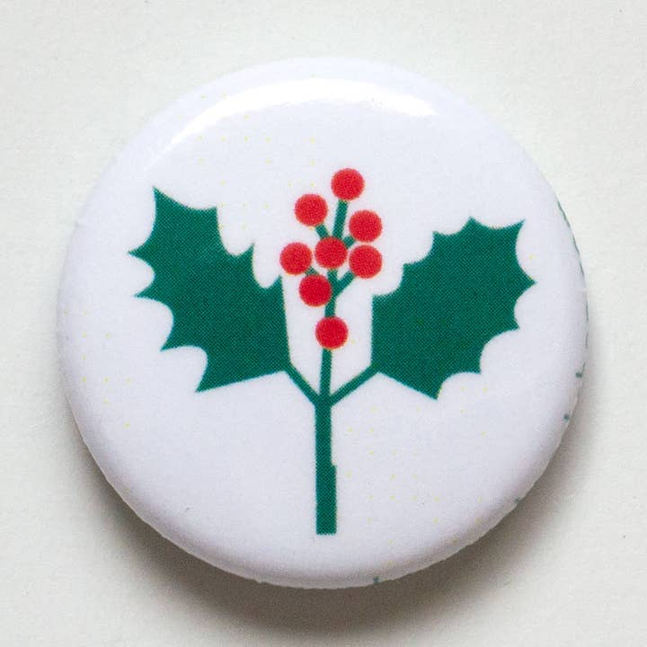 Pin/botón Holly and Berries para venta al por mayor de Banquet Workshop
