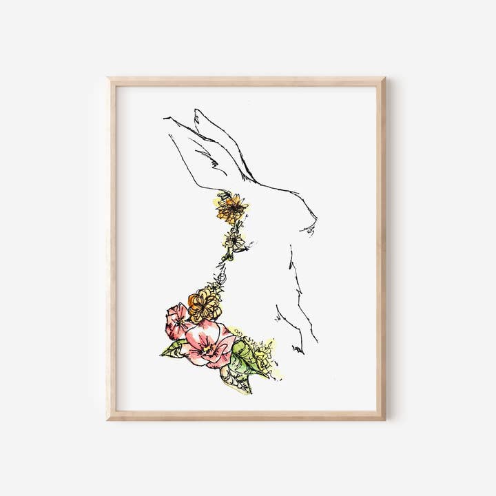 Woodland Lapin imprimé 8 x 10 pour la vente par Ginably