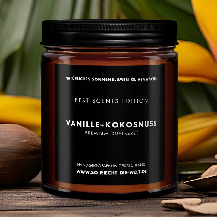 Bougie à la vanille et à la noix de coco - Édition Best Scents pour la vente par So riecht die Welt