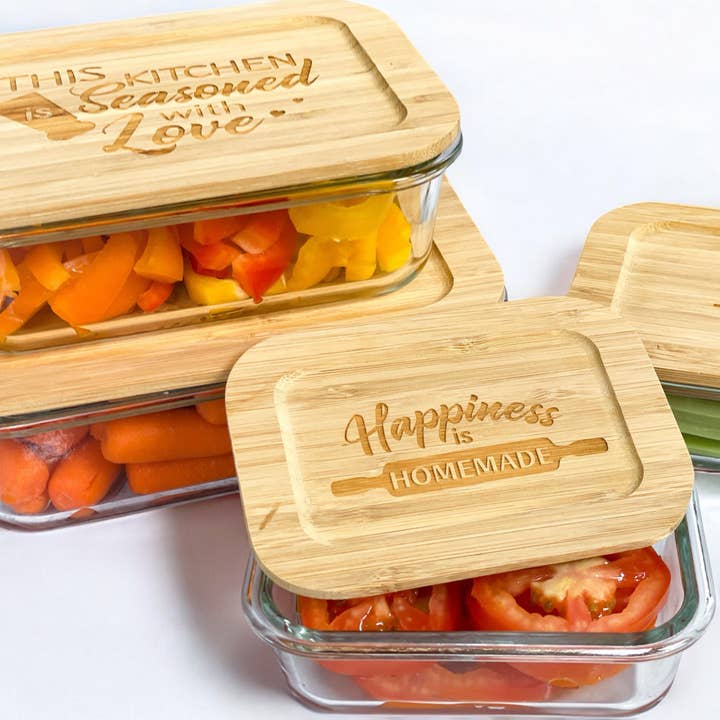 Eco-Friendly Tupperware Glass Containers for Food (4 Piece) for wholesale by Jazzy Jade Designs