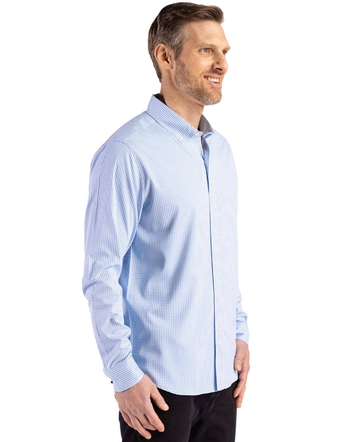 Cutter & Buck - Wholesale Button Down Shirt - Men's - Cutter & Buck Skyline Gingham Mens Big & Tall Dress Shirt1