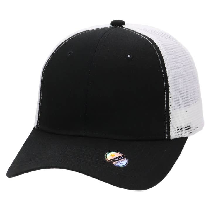 Cap Zone - Wholesale Trucker Hat - Unisex - Two Tone Nylon Polyester Structured Six Panel Trucker Hat