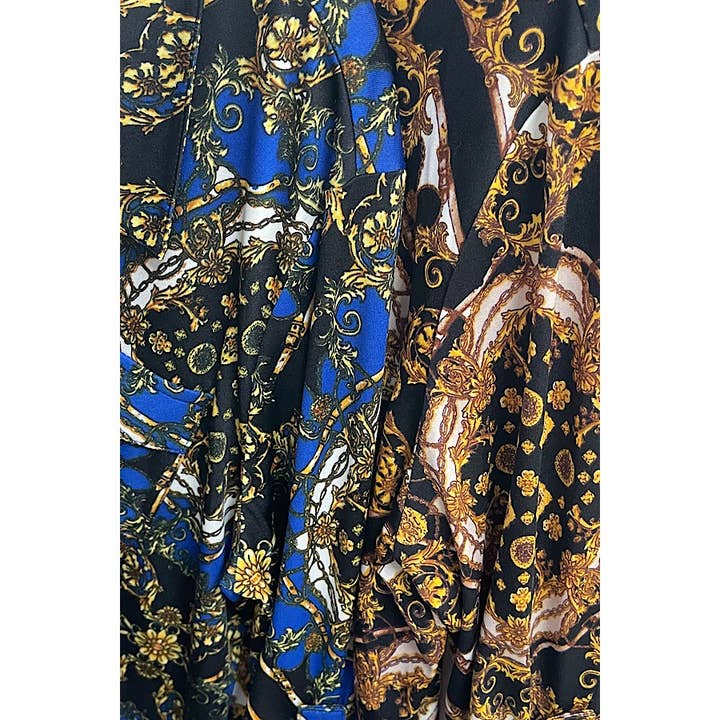 PLUS SIZE BAROQUE PRINT COLLARED SHIRT for wholesale by Curve Market