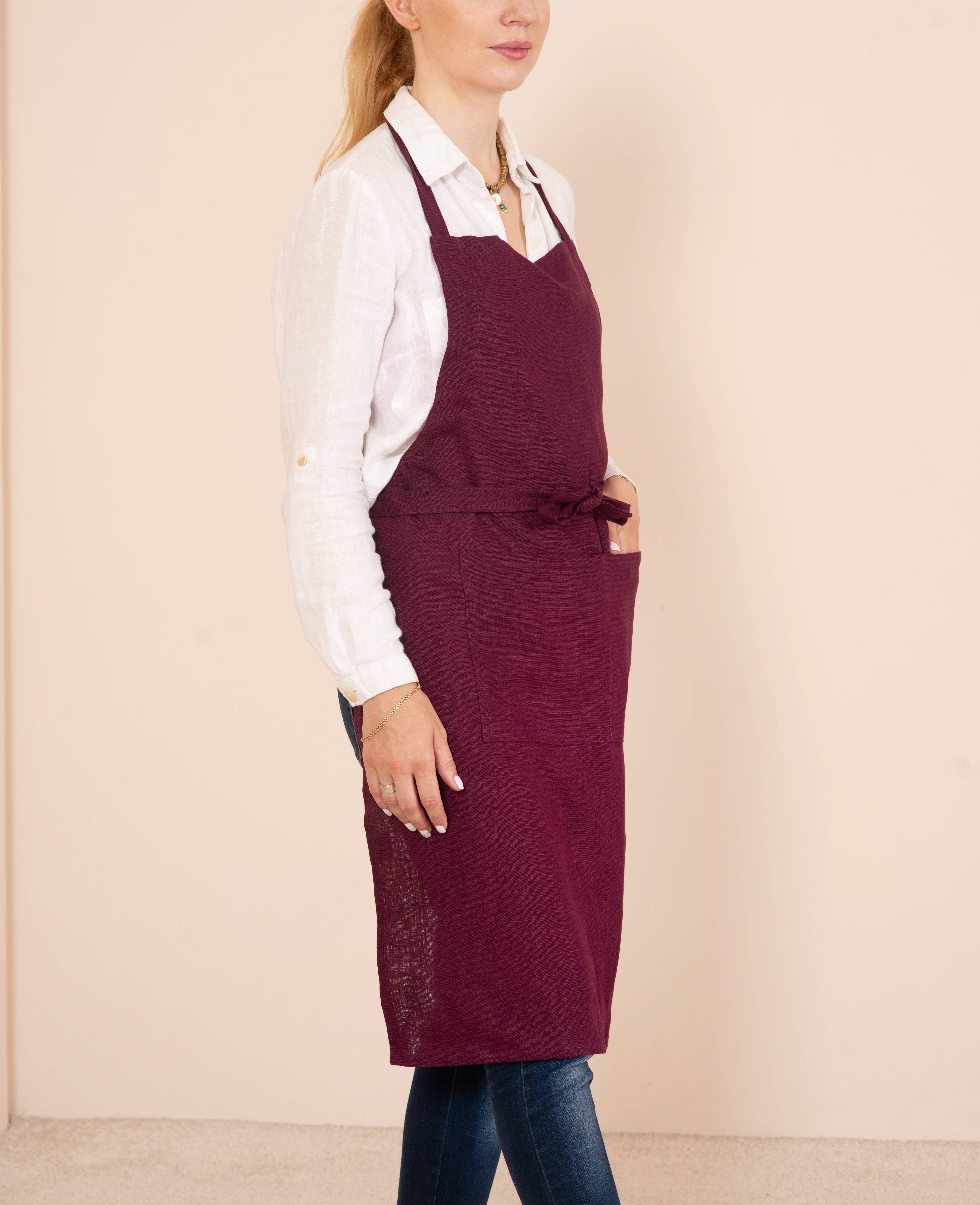 LinenQ - Wholesale Apron - Adjustable linen apron in various colors 18