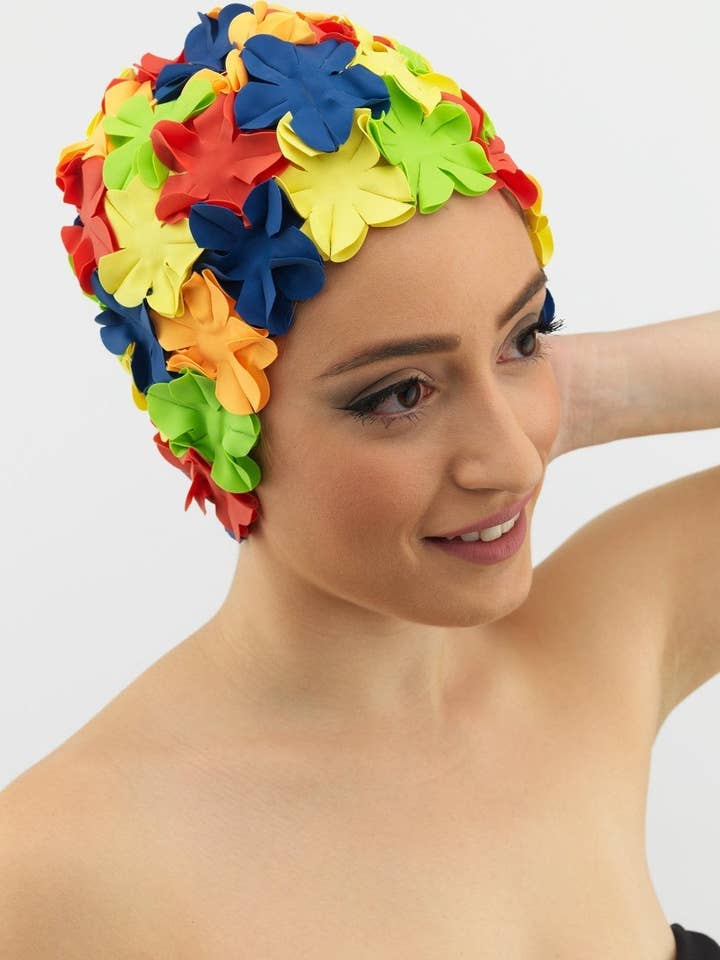 Arlecchino Vintage Multicolor Swim Cap 38 for wholesale by KORES ACCESSORIES