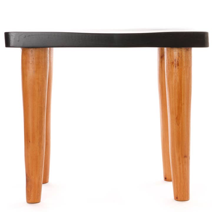 African Modern - Wholesale Stool - Black and Natural Cedrela Wood Anantu Table or Stool1