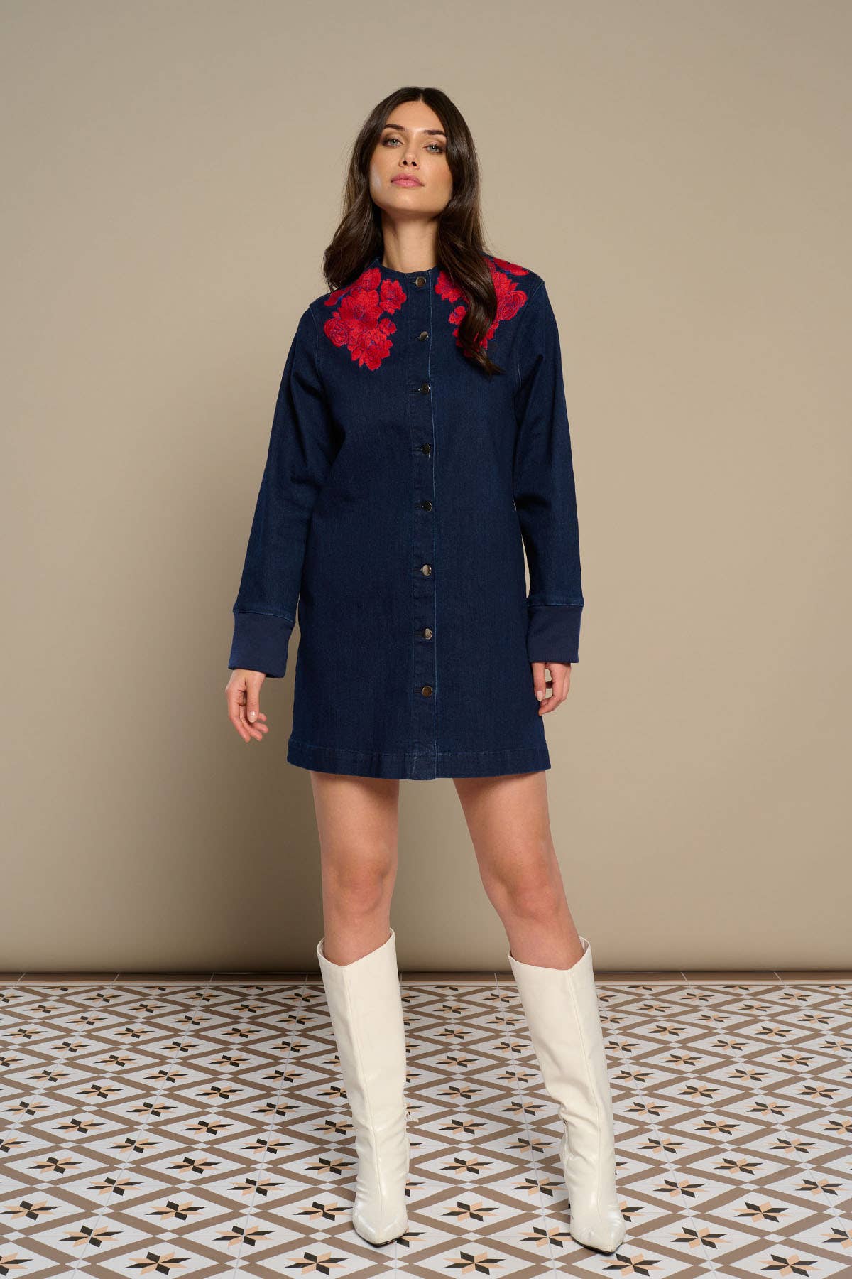 navy blue MARENA DRESS for wholesale on Faire1