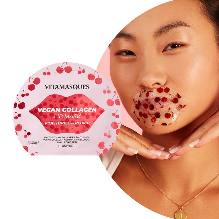 Vitamasques Cherry Vegan Collagen Lip Mask 👄 for wholesale by Vitamasques US