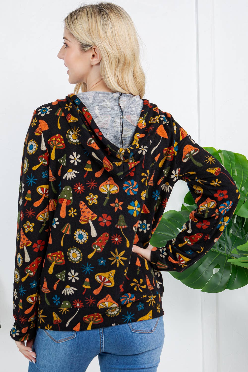 LA Soul - Wholesale Hoodie - Women's - Colorful Mushroom Zipper Hoodie3