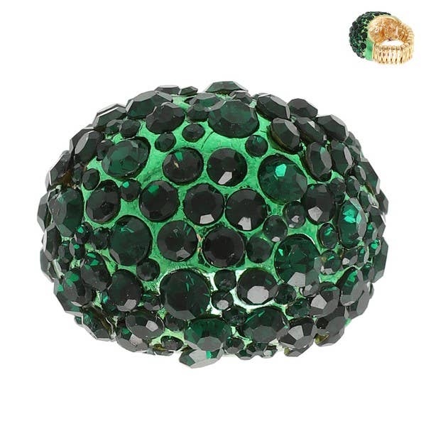 anbfashion - Wholesale Cocktail/statement ring - CRYSTAL RHINESTONE PAVE DOME STRETCH RING RQ902