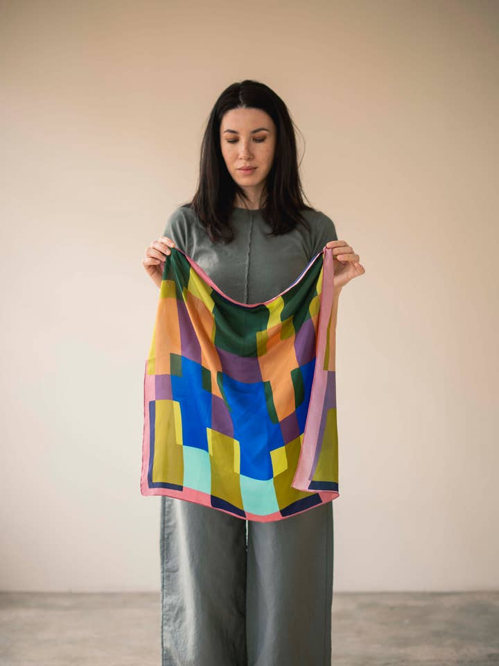 Lenço Píxel Azul por atacado de Skandal