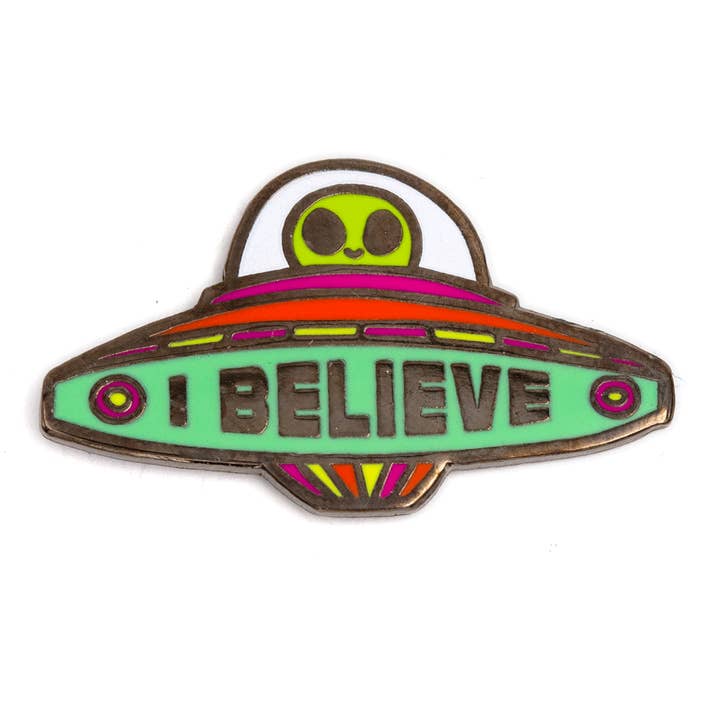 I Believe Alien UFO Enamel Pin for wholesale by These Are Things