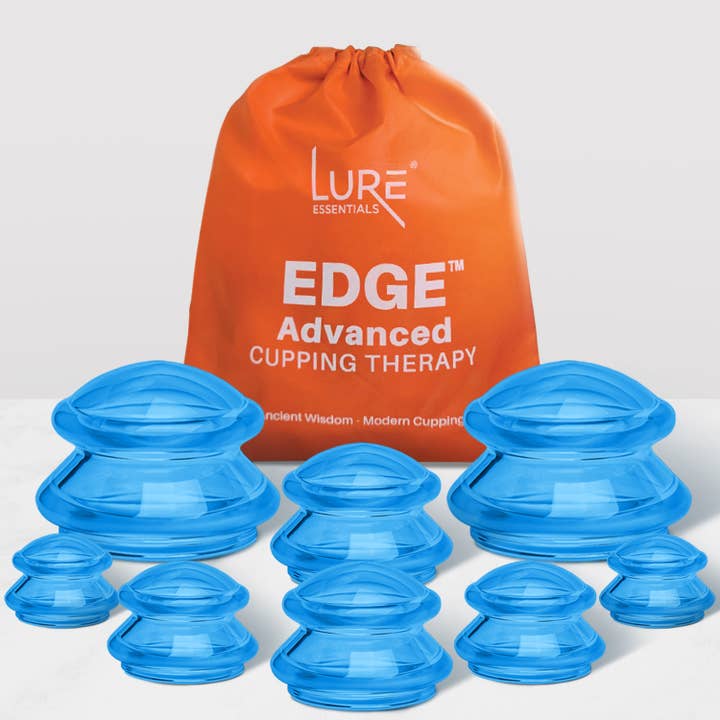 Ensemble de ventouses en silicone EDGE Pro, 8 tasses, bleu pour la vente par Lure Essentials