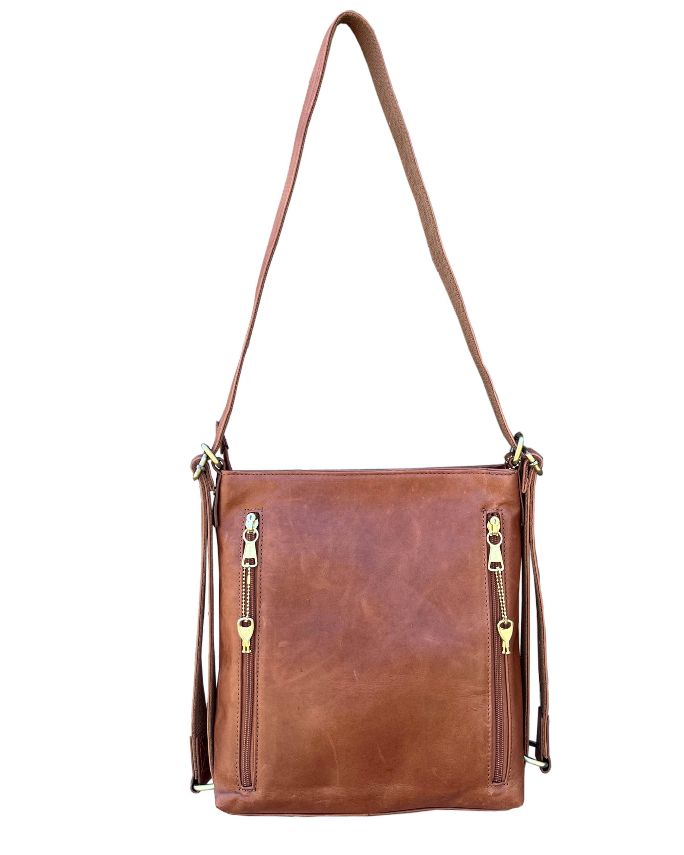 Roma Leathers, Inc. - Wholesale Crossbody Bag - Women's - Waxed oil cowhide leather crossbody backpack 7