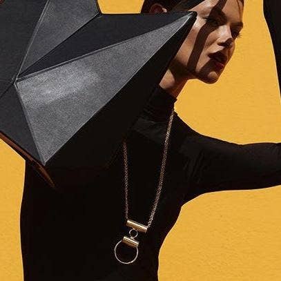 Viviane Guenoun - Wholesale Link & Chain Necklace - Geometric Forms Gold Plated Necklace3