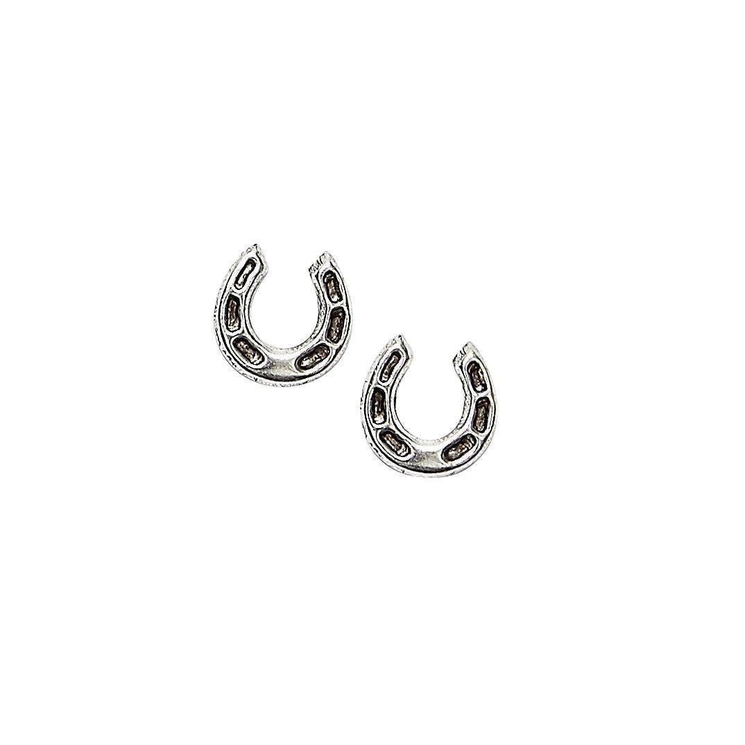 JPC Equestrian - Wholesale Stud/Post Earrings - AWST Int'l Sterling Silver Horseshoes Earrings0