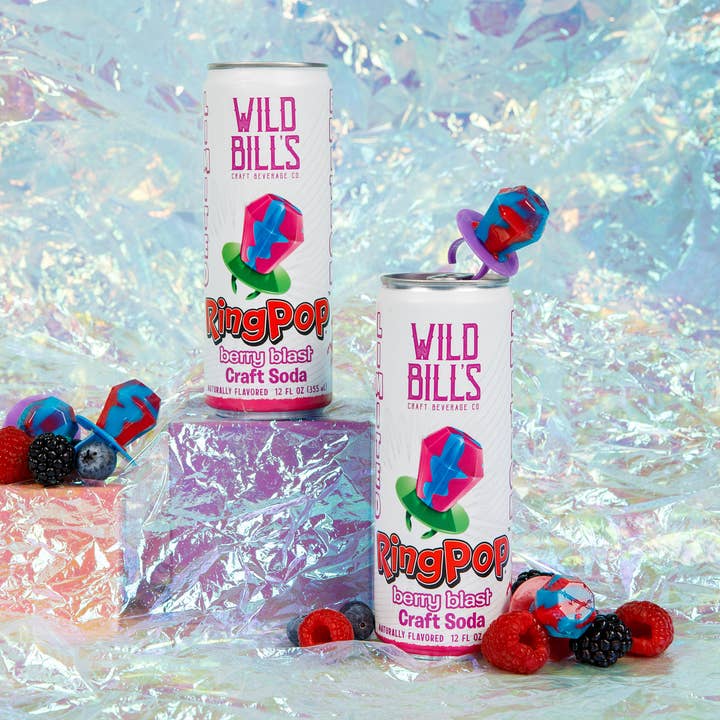 Ring Pop Soda Berry Blast Pure Cane Sugar, 12-Pack, Cans for wholesale by Wild Bill’s Craft Beverage Co.