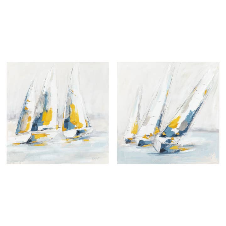 Hand painted picture “Mediterranean Wind - Set of 2 pcs. 40x40" for wholesale by AGAVE S.R.L.