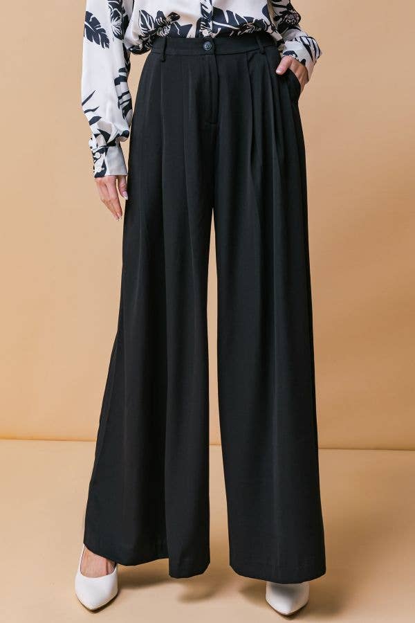 A solid woven pant - IP8228 BLACK for wholesale on Faire2