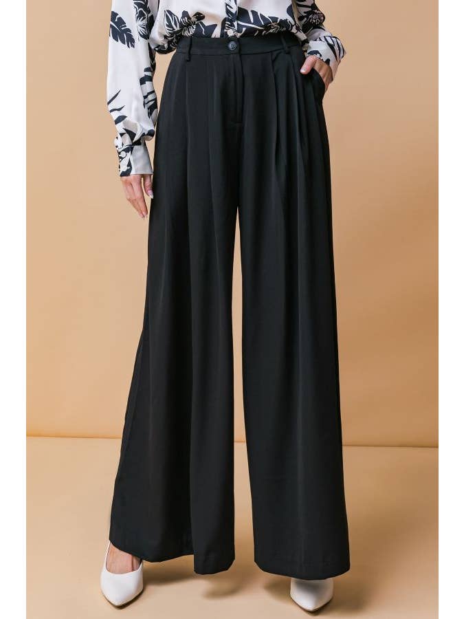 A solid woven pant - IP8228 BLACK for wholesale on Faire2