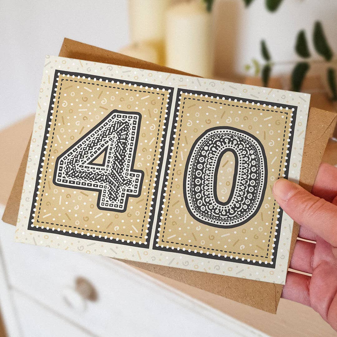 Jess A Little Creative - Wholesale Birthday Card - Unique Gold 40th Birthday Card1