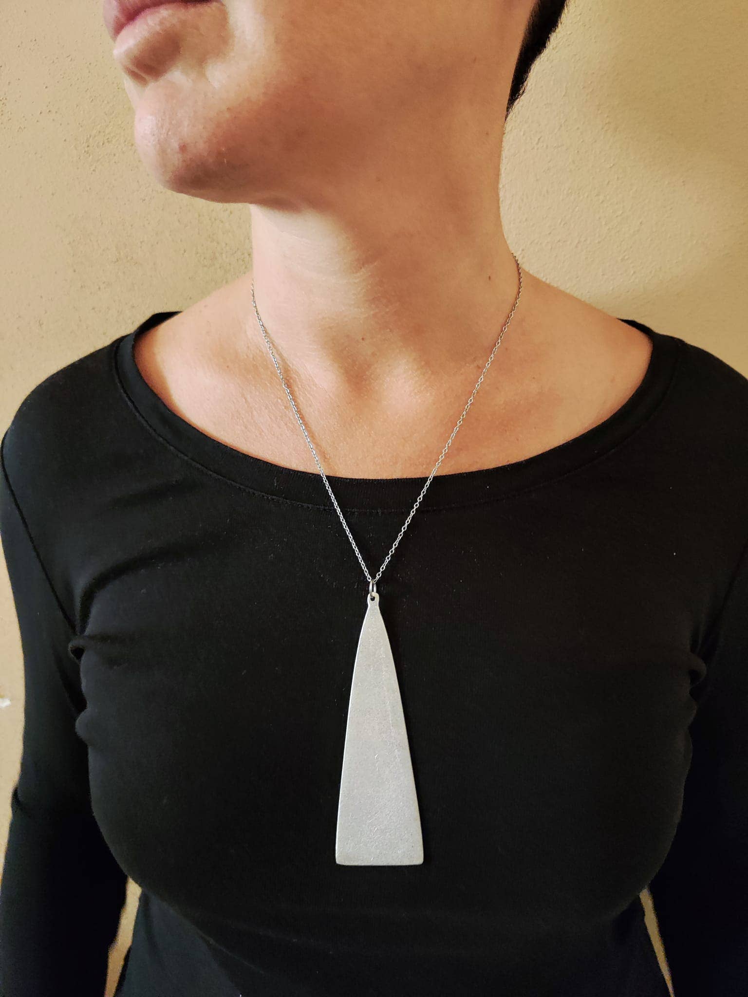 No War Factory s.r.l. - Wholesale Pendant/Charm Necklace - Recycled Aluminum Triangle Necklace | Handmade in Laos – No War Factory1