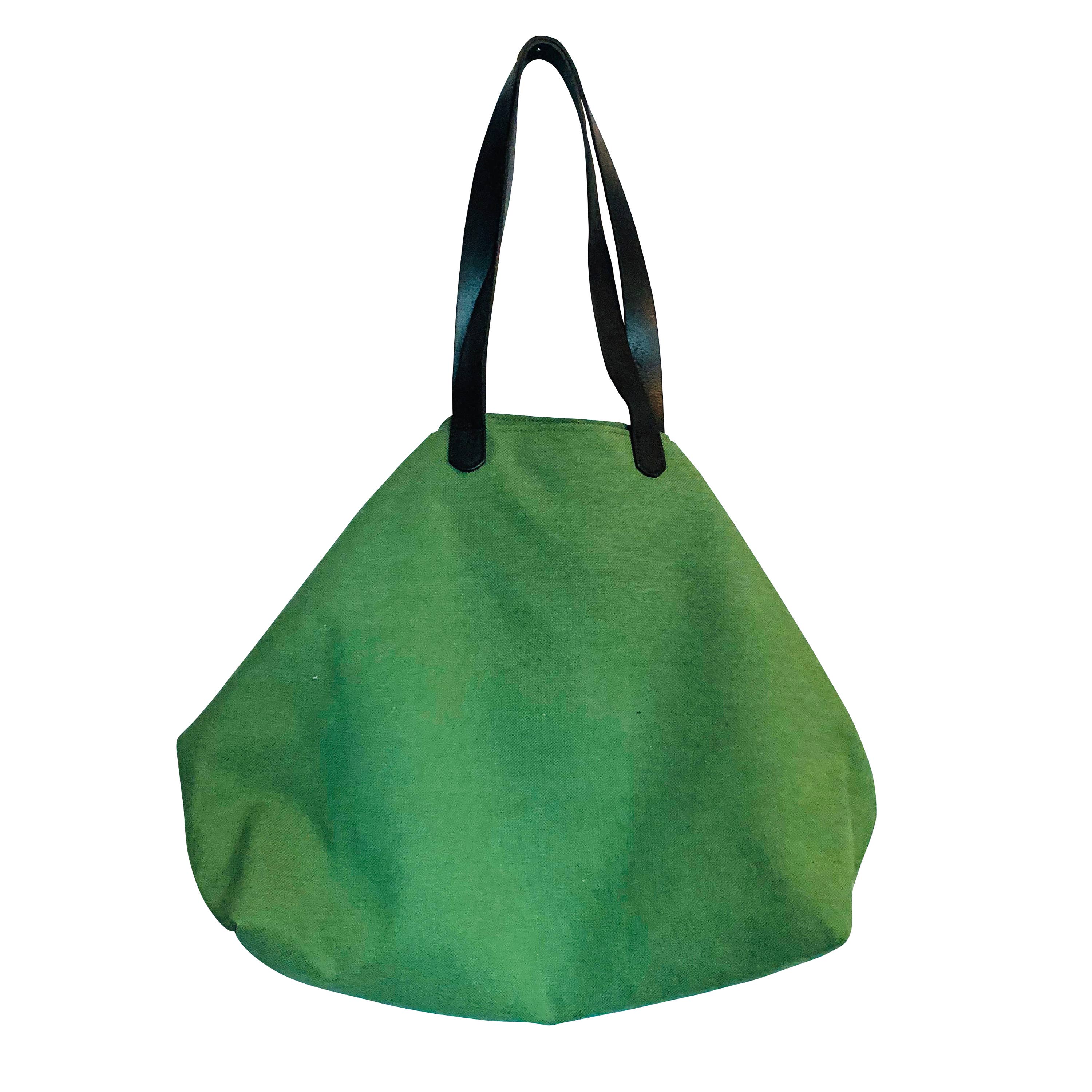 Chloe & Lex - Wholesale Tote Bag - Women's - Green Leather and Cotton Classic Canvas Tote Bag for Women2