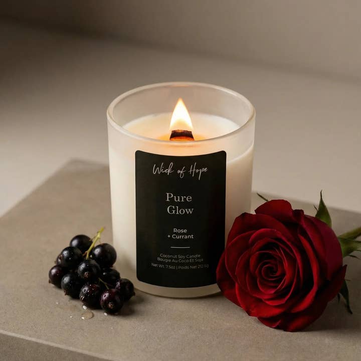 Non-Toxic - Pure Glow - Coconut Soy Wax Candle for wholesale by Wick of Hope