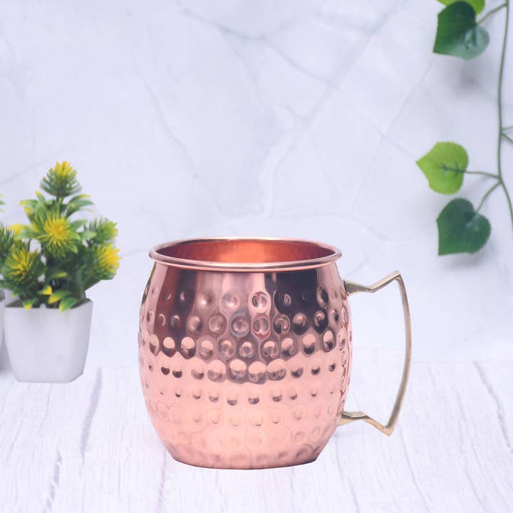Pure Copper Hammered Moscow Mule Mug for Drinking Water, Beer,and Cocktails Capacity 500ML for wholesale on Faire2