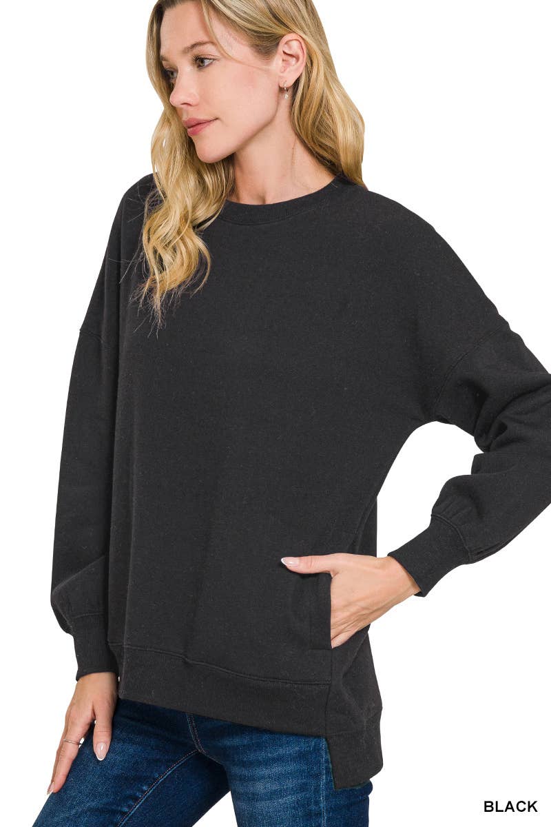 42POPS - Wholesale Sweatshirt - Women's - ',,, Fleece Hi Low Hem Pullover With Pockets80