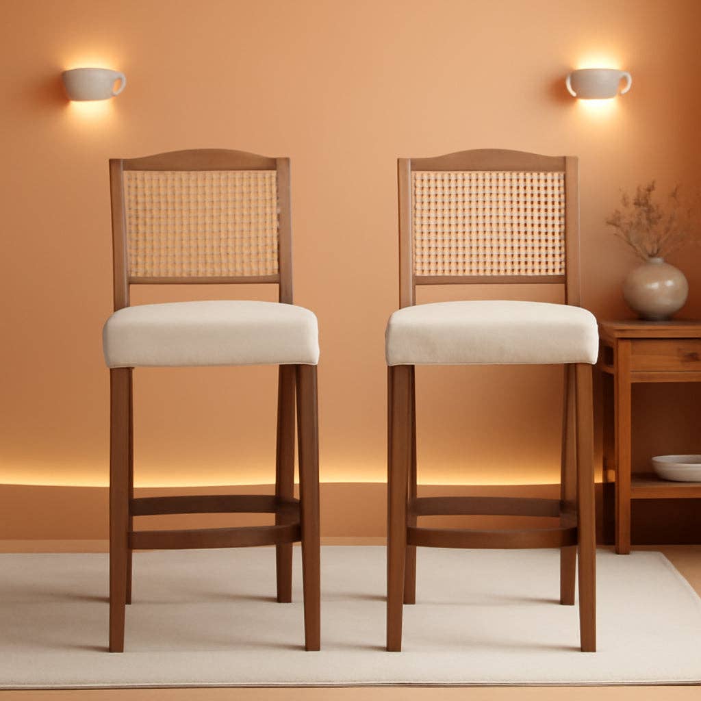 30 Inch Counter Height Stools Linen Beige Set Of 2 for wholesale on Faire0