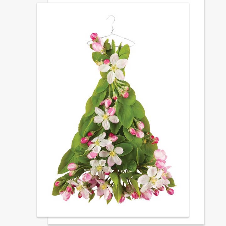 Apple Blossom Dress – Floral Greeting Card for wholesale by petal & pins