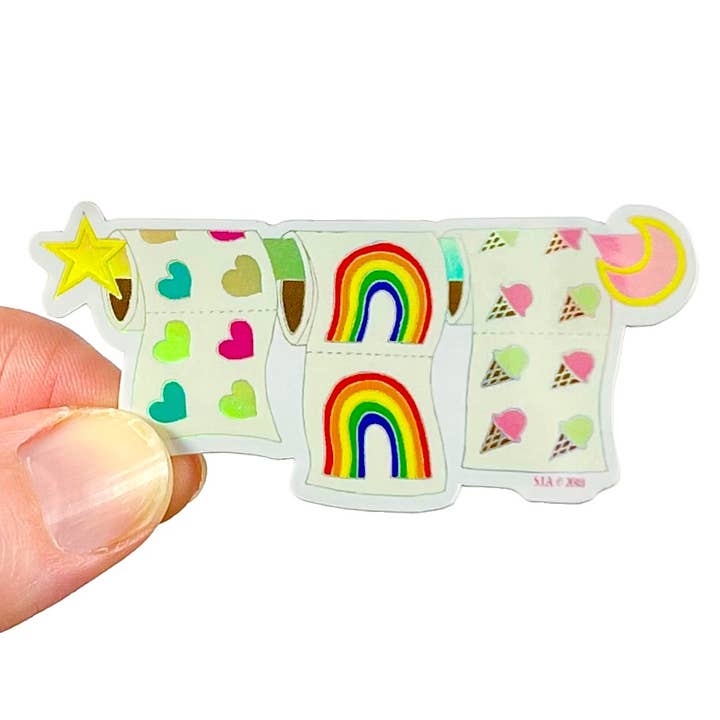 Holographic Sticker Rolls Weatherproof Vinyl Sticker for wholesale by Surprise Inside Art