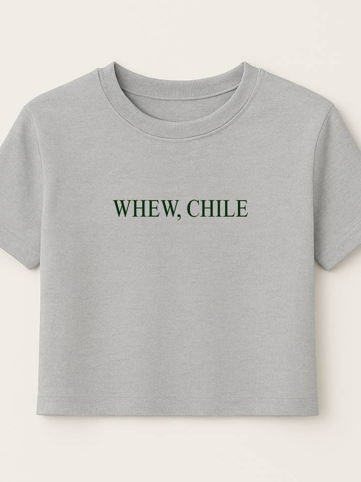 Whew, Chile Women’s Crop Top T-Shirt – Artist Designed for wholesale by Kindred Paper Co.