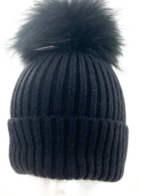 LOOWIE - Vendita all'ingrosso Berretto - Donna - MA003 Berretto in maglia verde vivace con soffice pompon2